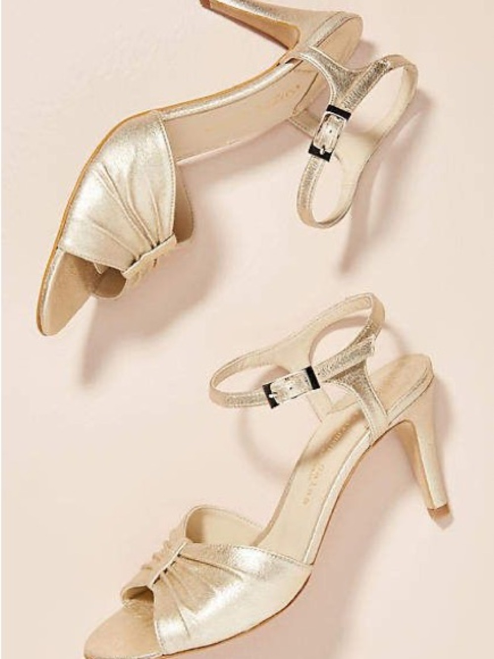 Metallic Gold Knot-Front Slingback Sandals by - Women